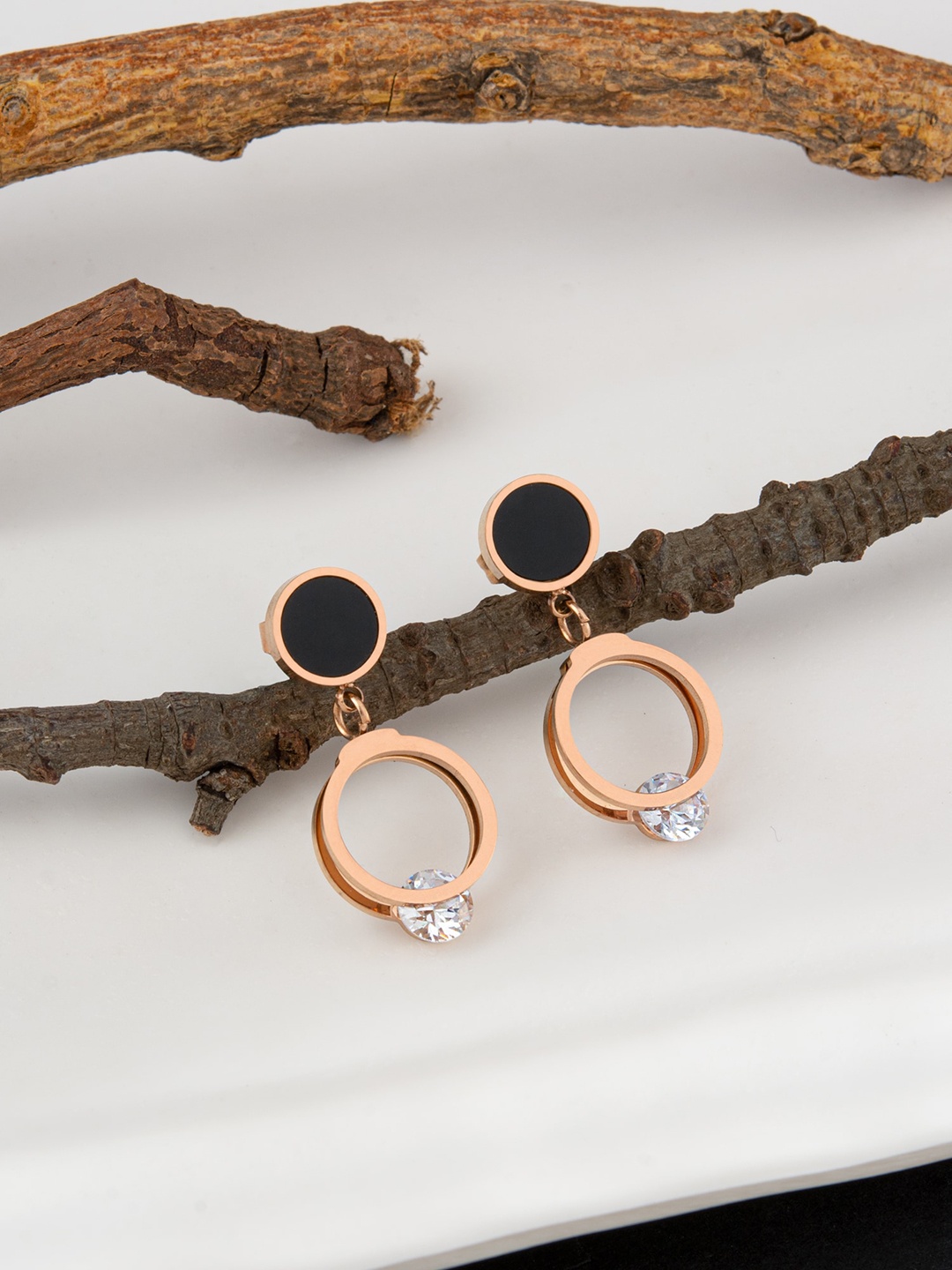 

E2O Gold-Plated Contemporary Drop Earrings