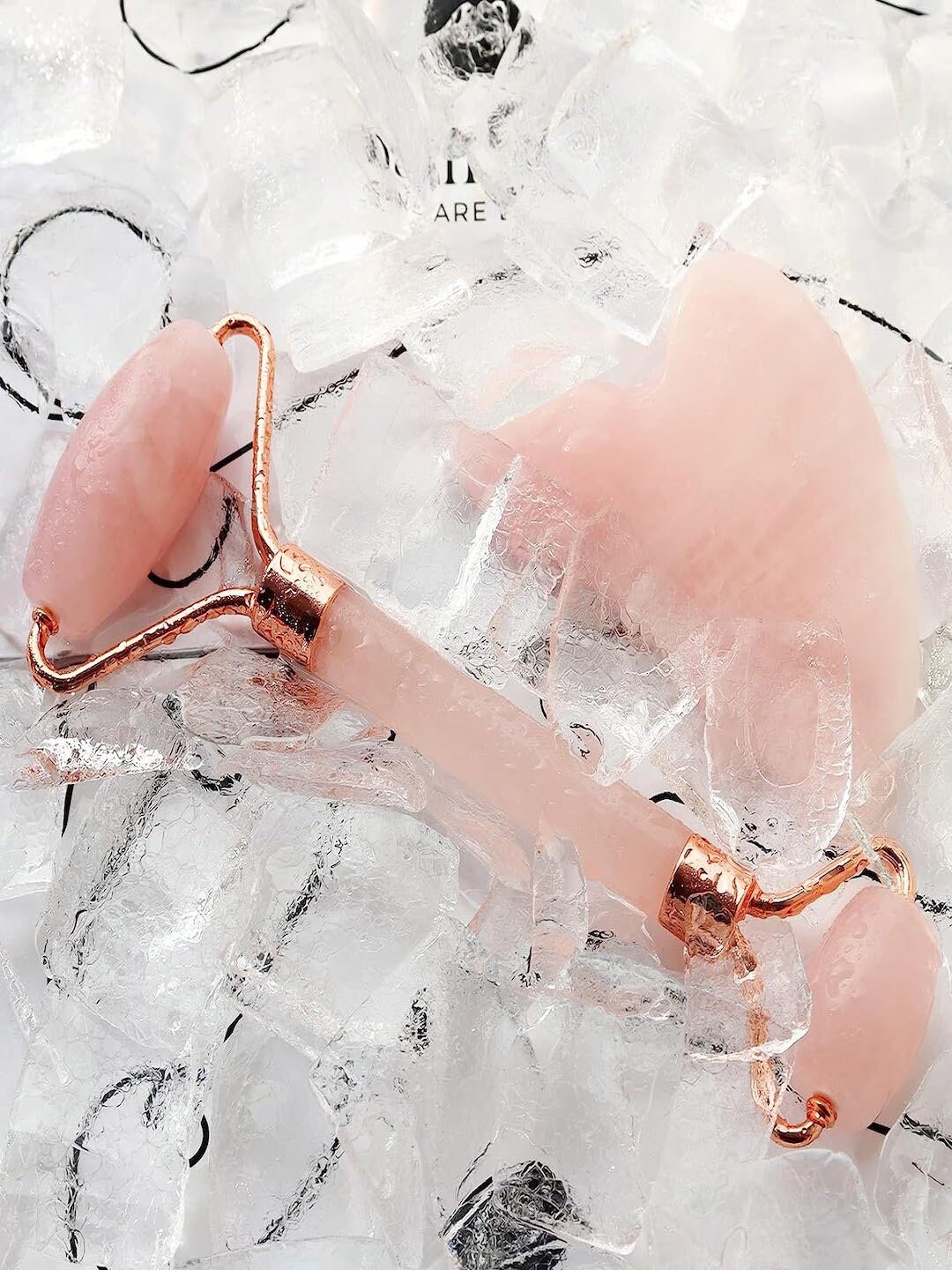 

RDK Set Of 2 Rose Quartz Facial Roller & Gua Sha, Pink