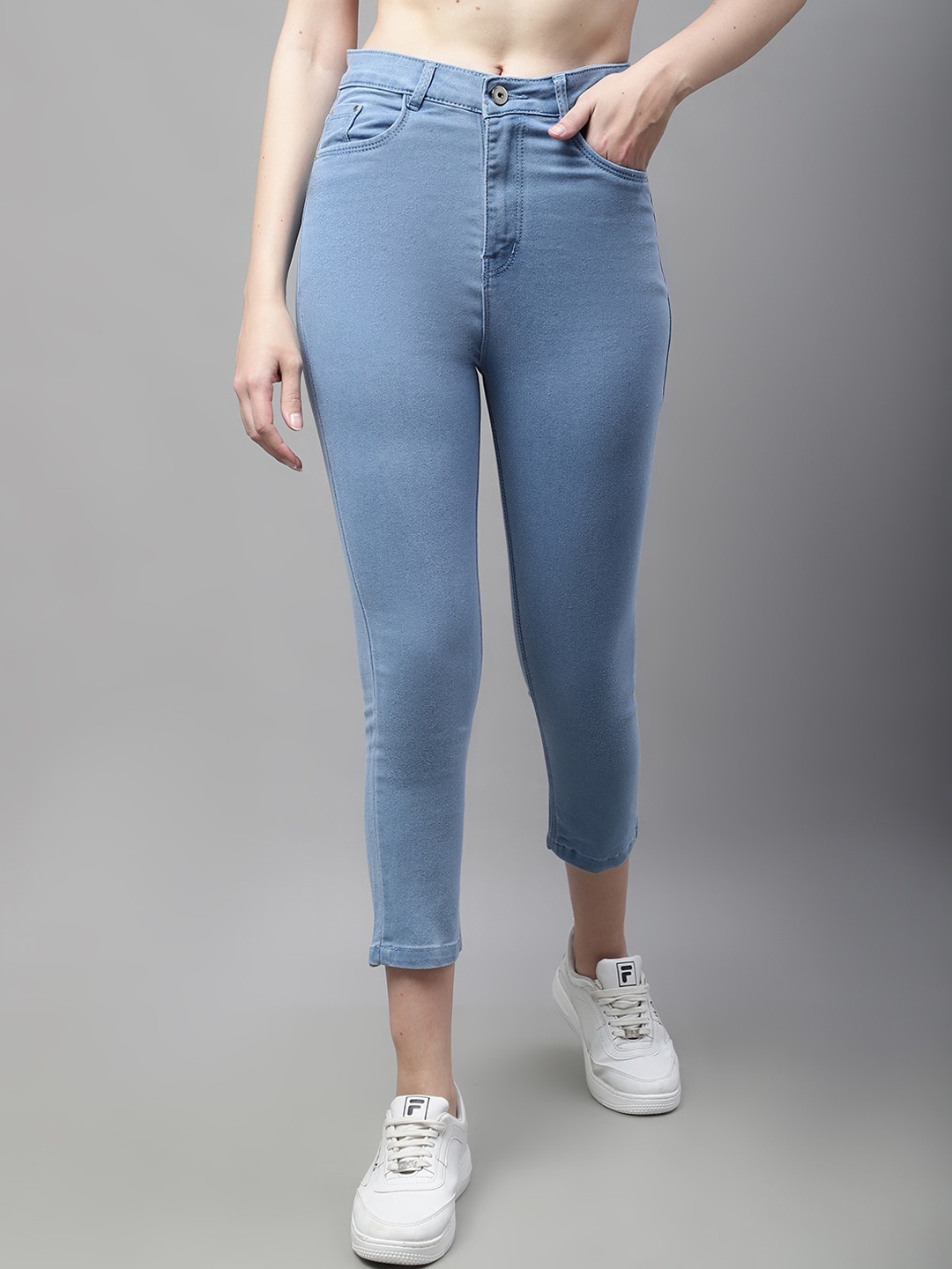

ELLIS Women Slim Fit Mid-Rise Stretchable Jeans, Blue