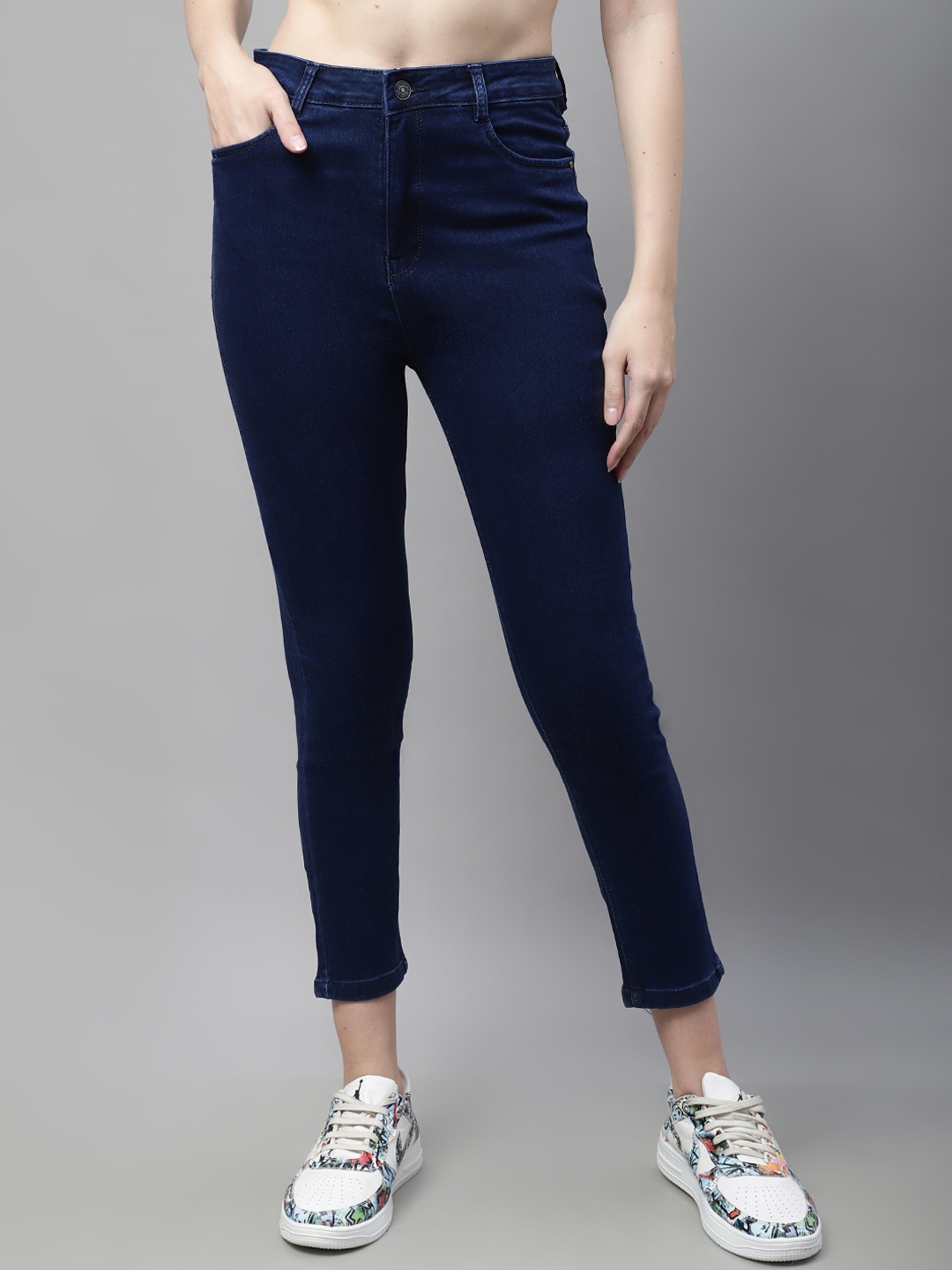 

ELLIS Women Slim Fit Mid-Rise Stretchable Jeans, Blue