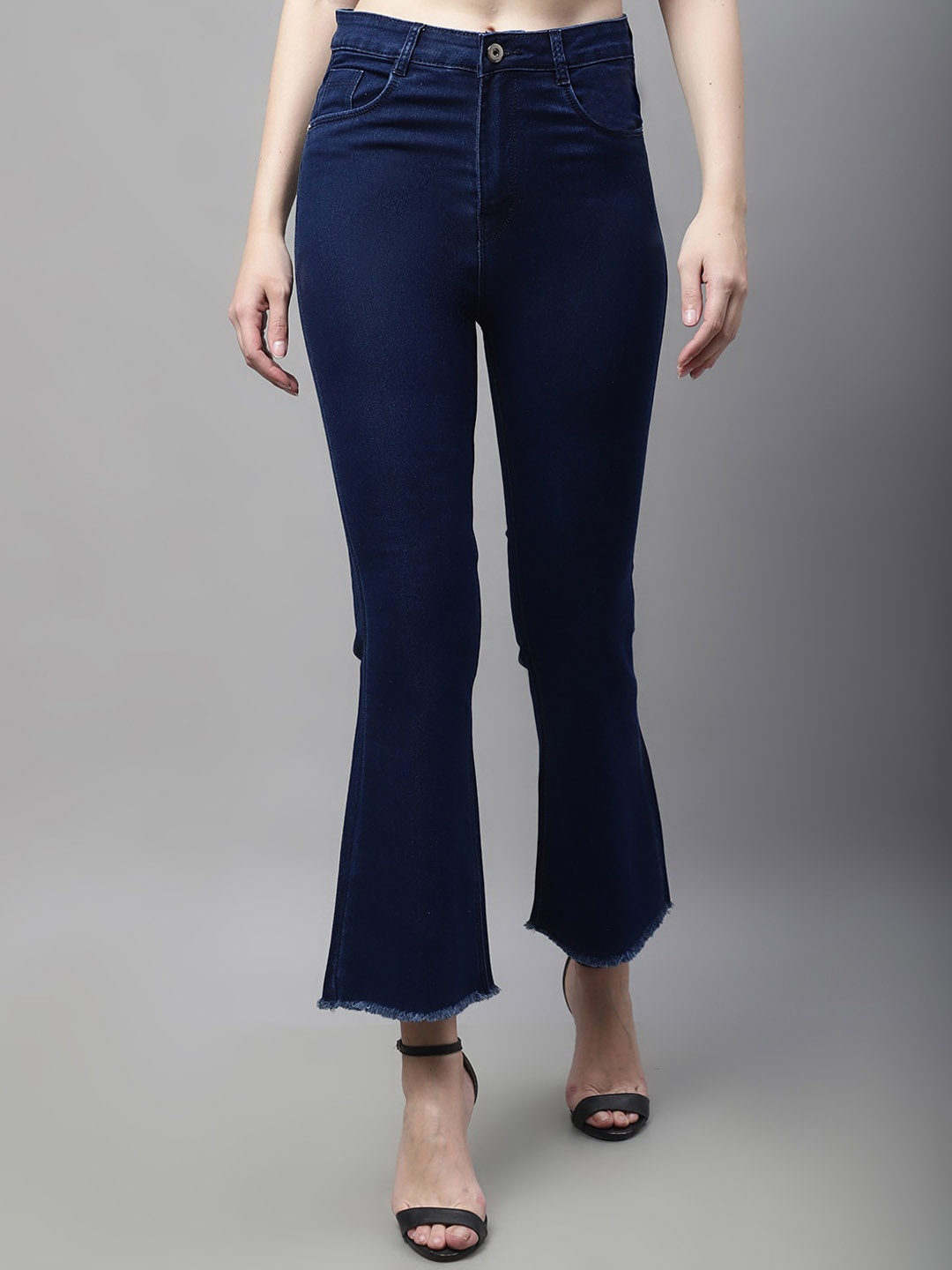 

ELLIS Women Mid-Rise Clean Look Stretchable Bootcut Jeans, Blue