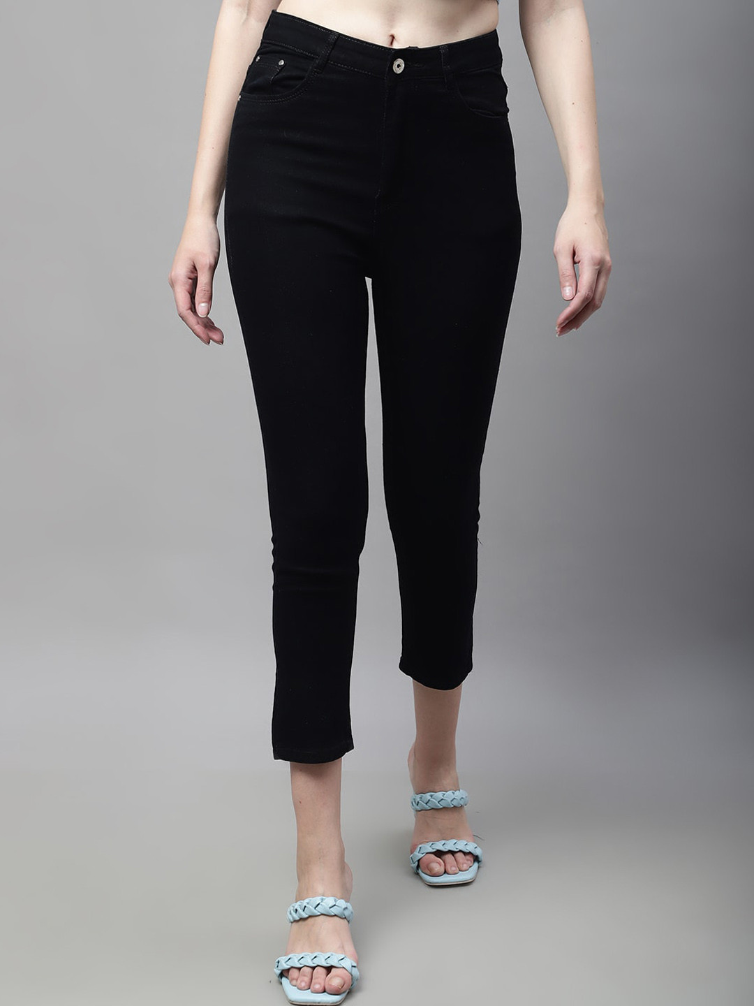 

ELLIS Women Slim Fit Mid-Rise Stretchable Jeans, Black