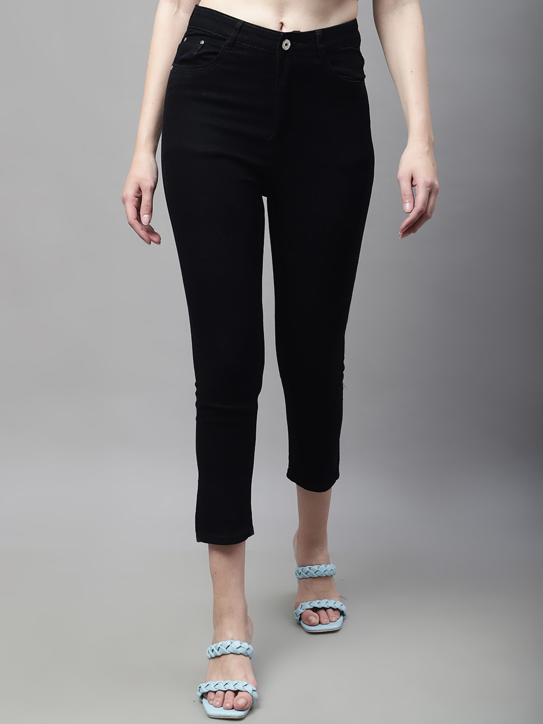 

ELLIS Women Slim Fit Mid-Rise Stretchable Jeans, Black