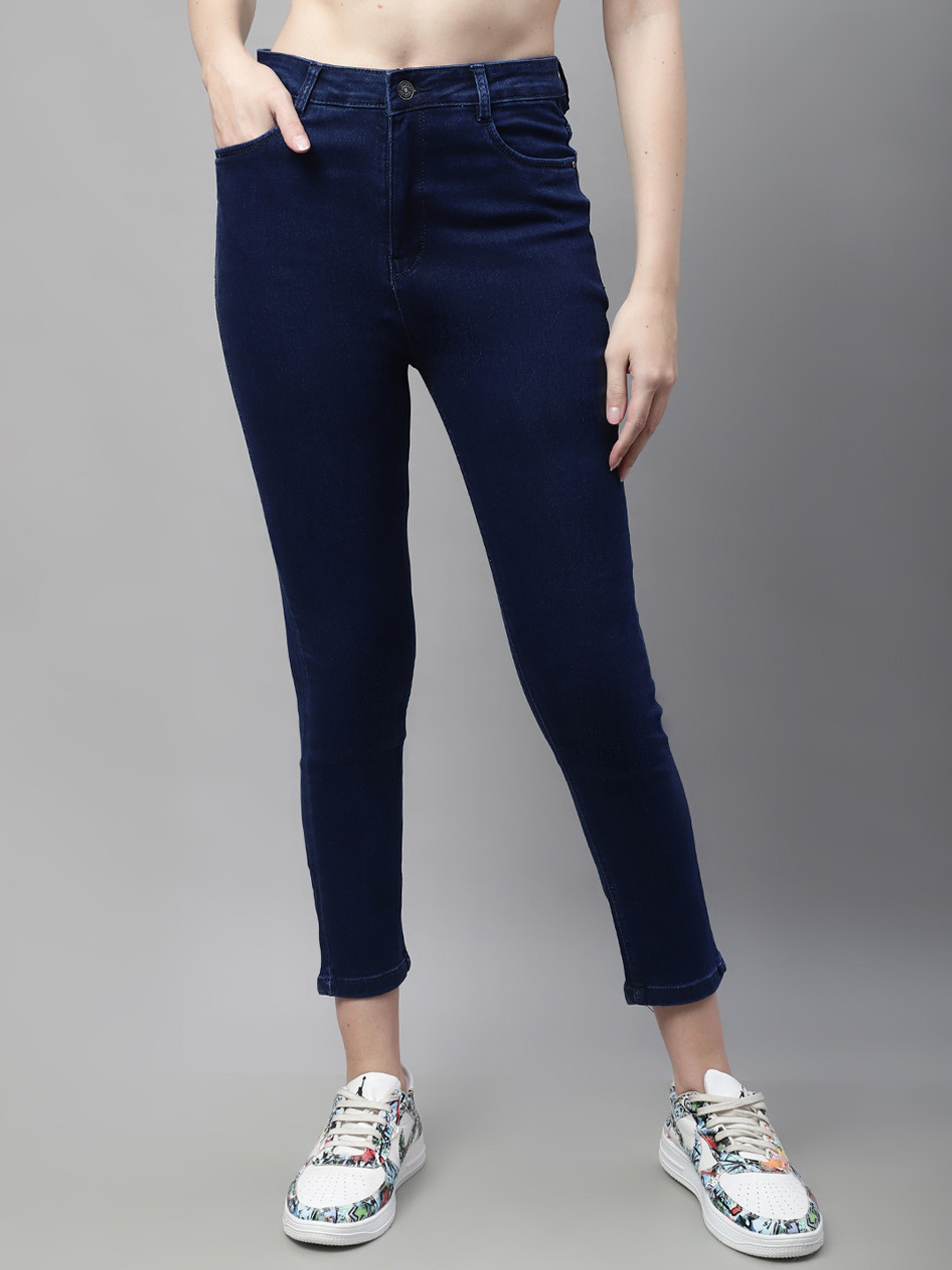 

ELLIS Women Slim Fit Mid-Rise Stretchable Jeans, Blue
