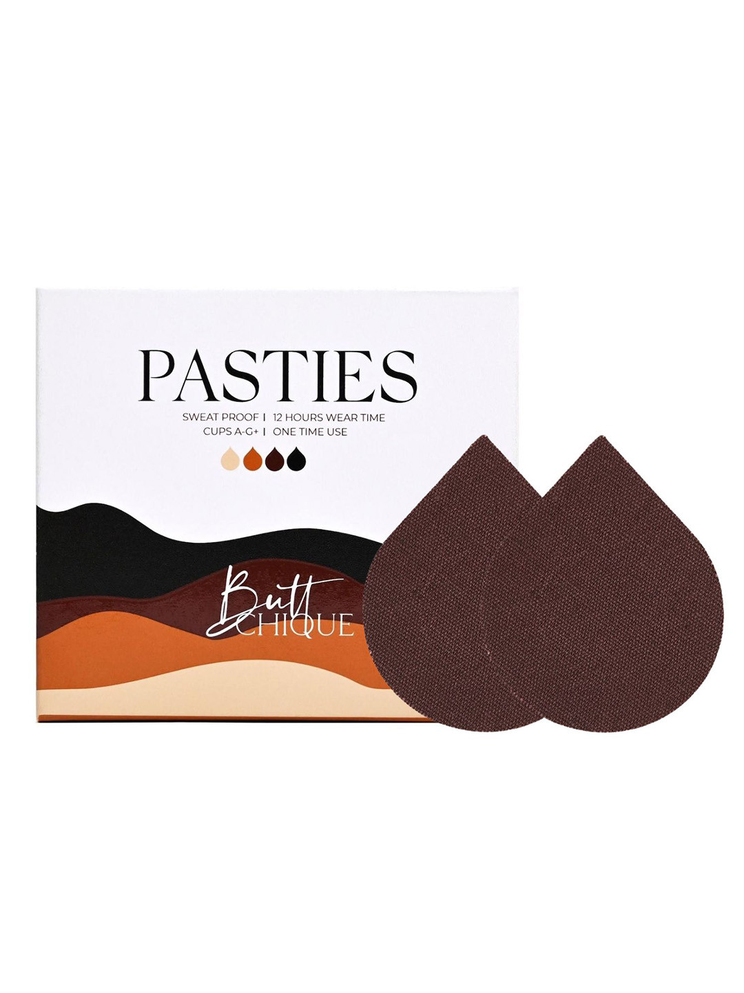 

Butt-Chique Set Of 4 Brown Solid Sweat Proof Cotton Nipple Pasties