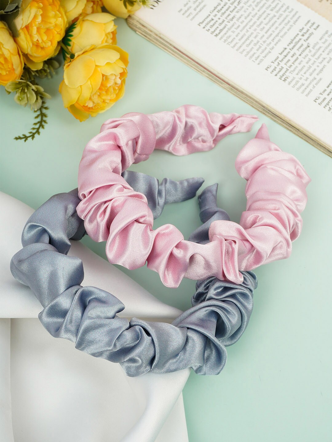 

Ferosh Women Set Of 2 Fabric Hairbands, Grey