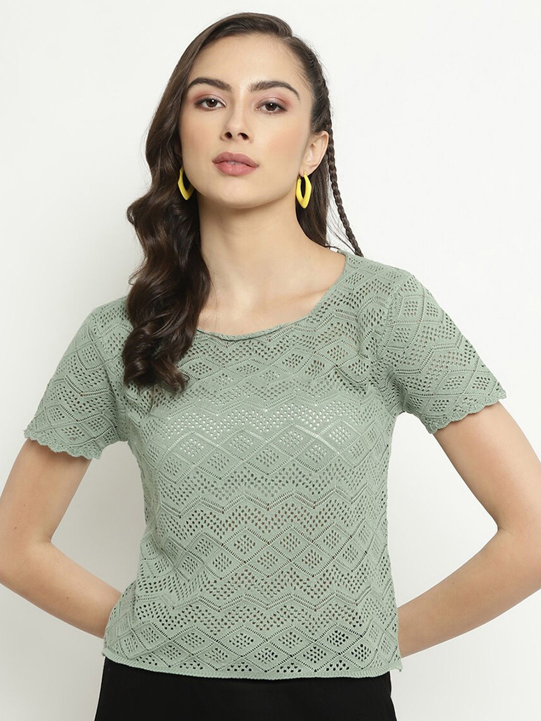 

METTLE Round Neck Cotton Top, Olive