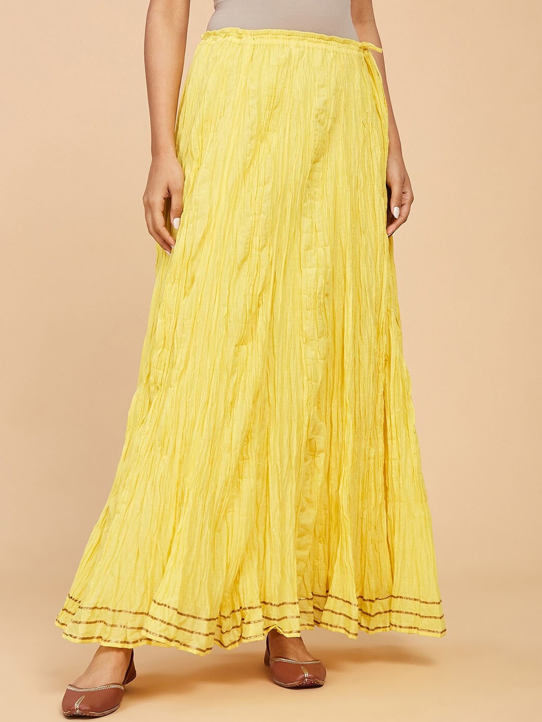 

Fabindia Cotton Maxi Flared Skirt, Yellow