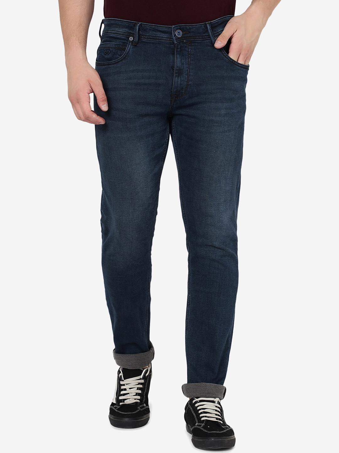 

JADE BLUE Men Mid-Rise Slim Fit Light Fade Stretchable Jeans