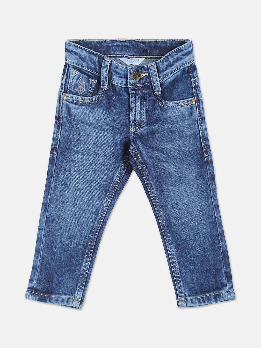

U.S. Polo Assn. Kids Boys Light Fade Mid -Rise Jeans, Blue