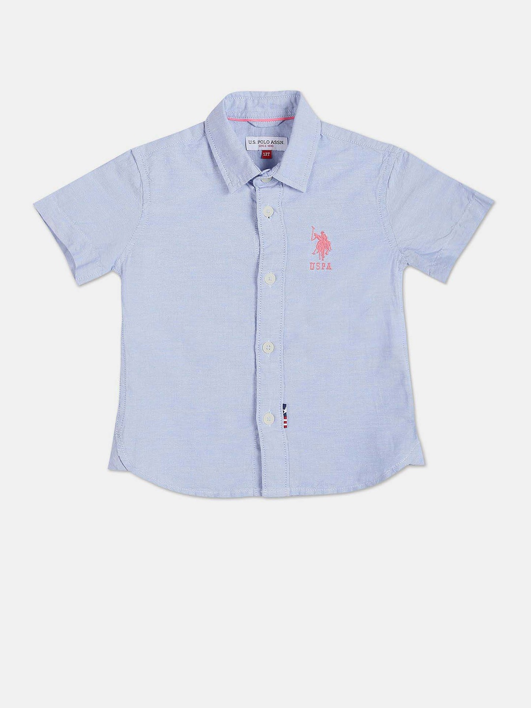 

U.S. Polo Assn. Kids Boys Spread Collar Oxford Cotton Casual Shirt, Blue