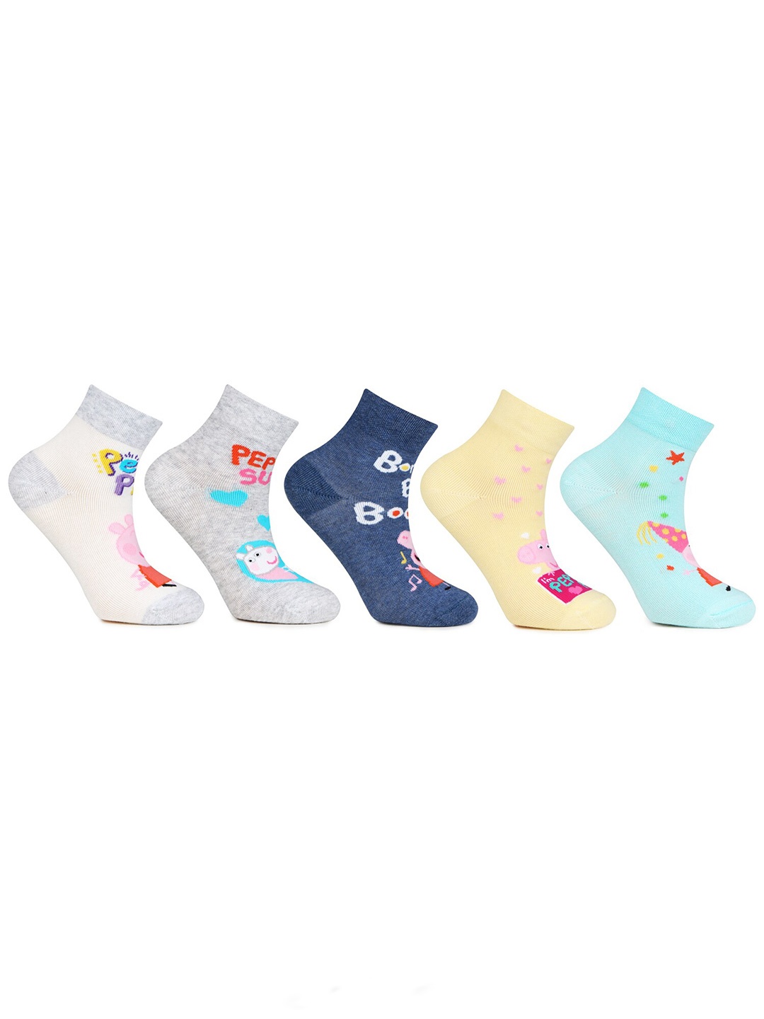 

Bonjour Kids Pack Of 5 Ankle Length Socks, Assorted