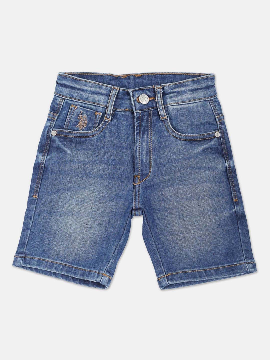 

U.S. Polo Assn. Kids Boys Mid Rise Denim Shorts, Blue