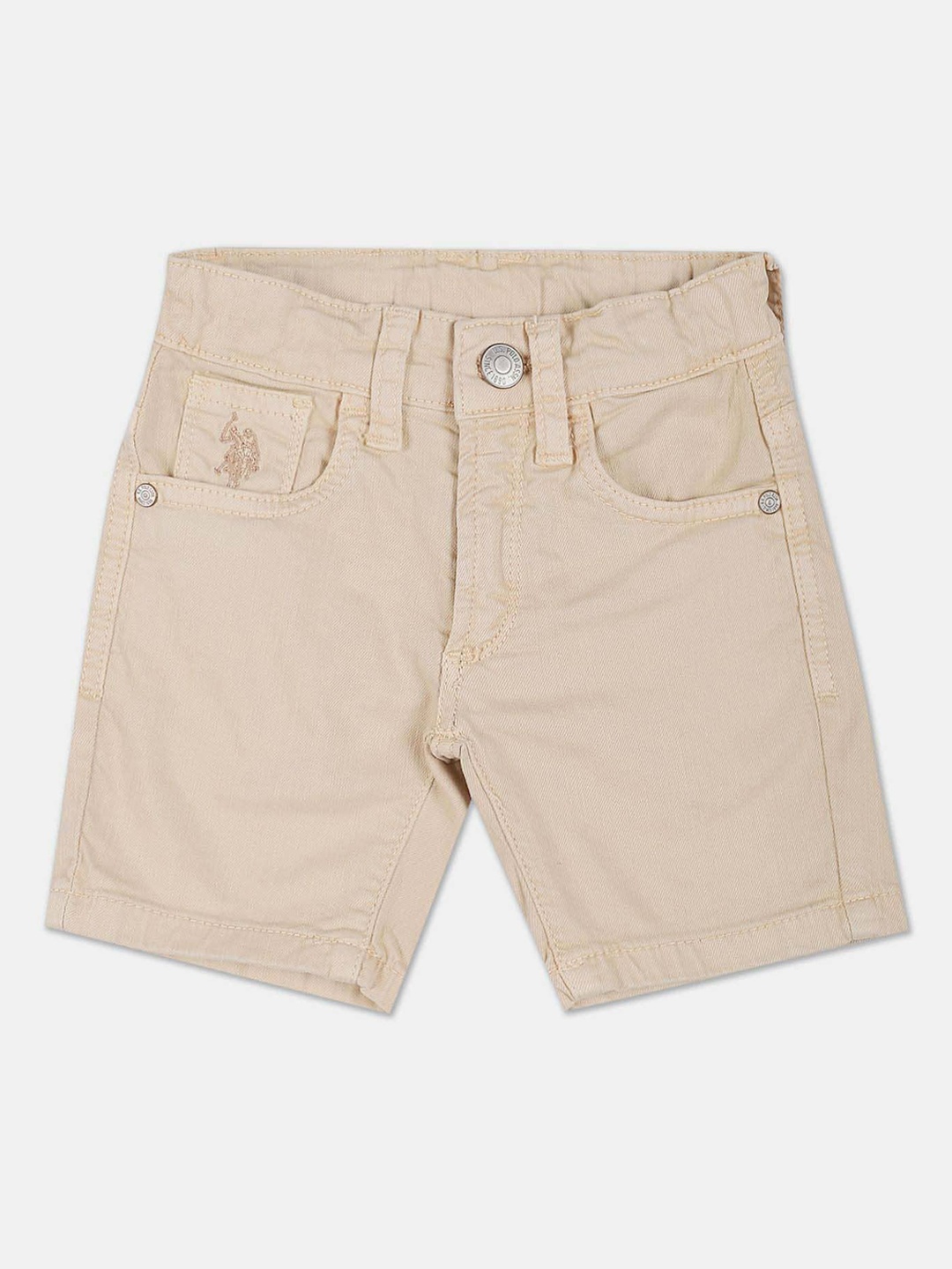 

U.S. Polo Assn. Kids Boys Mid Rise Denim Shorts, Beige