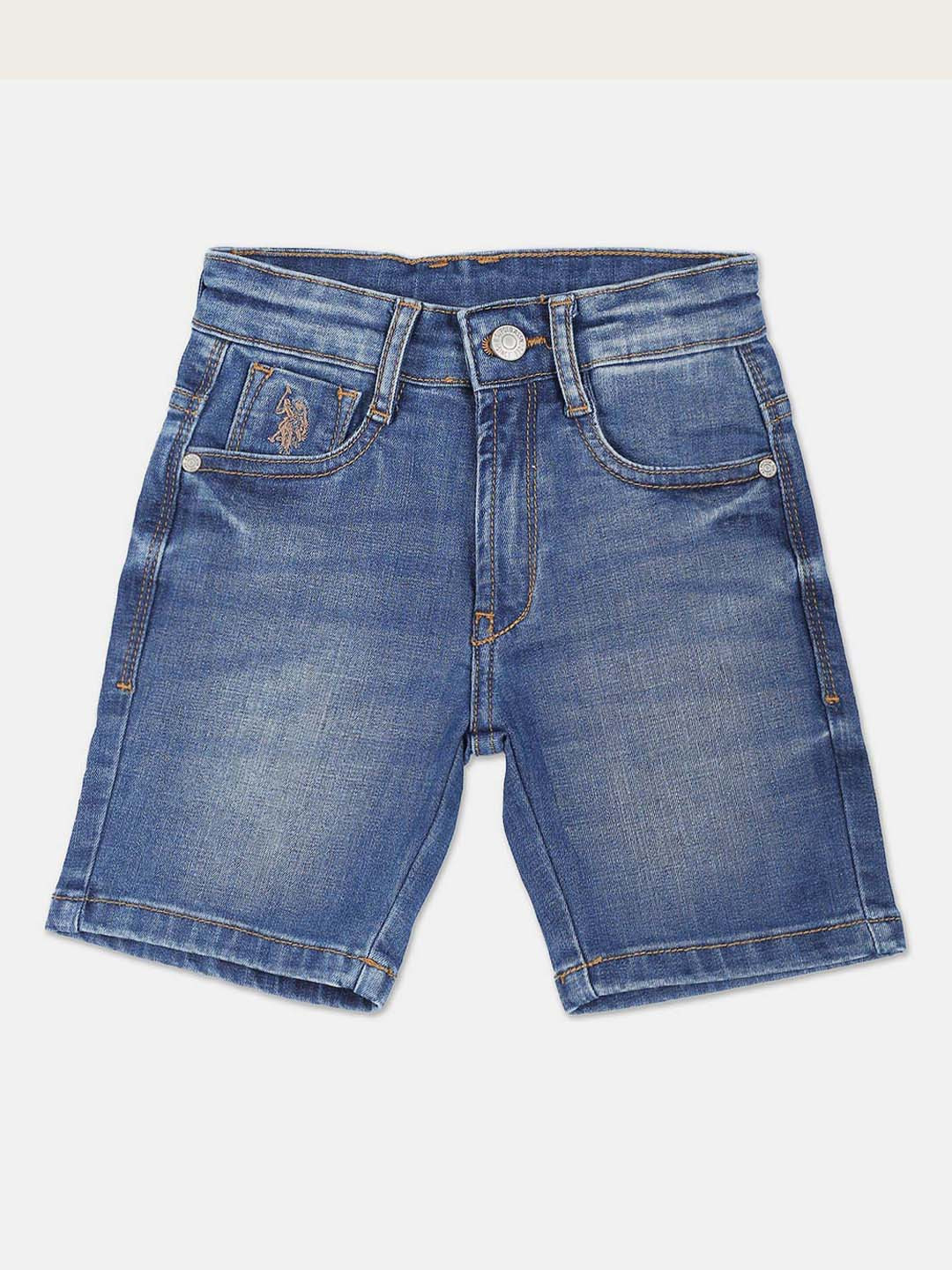 

U.S. Polo Assn. Kids Boys Mid Rise Denim Shorts, Blue