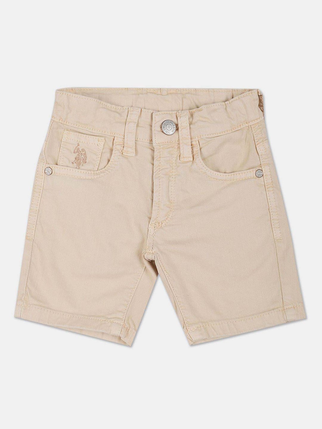 

U.S. Polo Assn. Kids Boys Mid Rise Denim Shorts, Beige