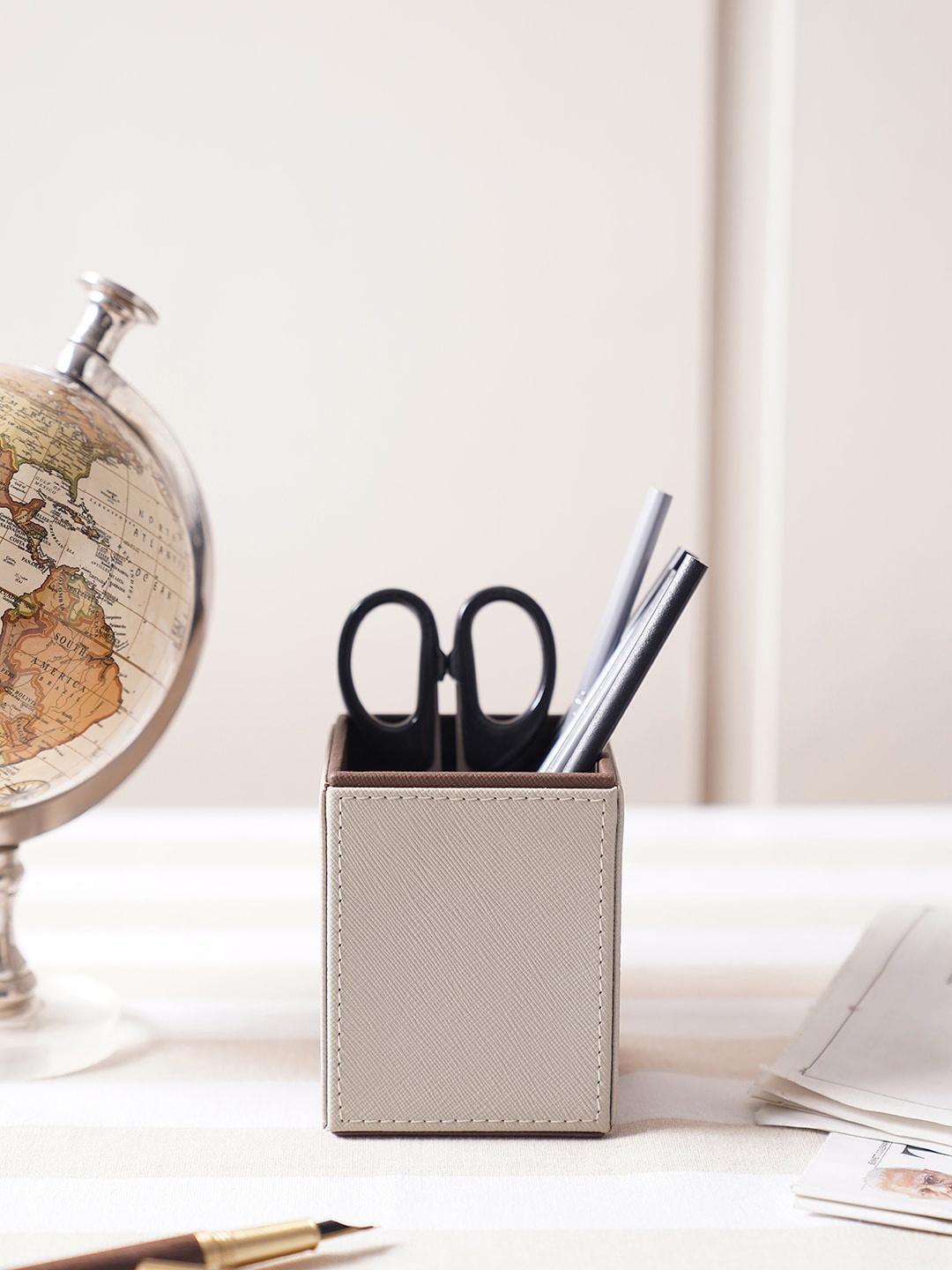 

Pure Home and Living Beige Pen Stand Desk Organiser