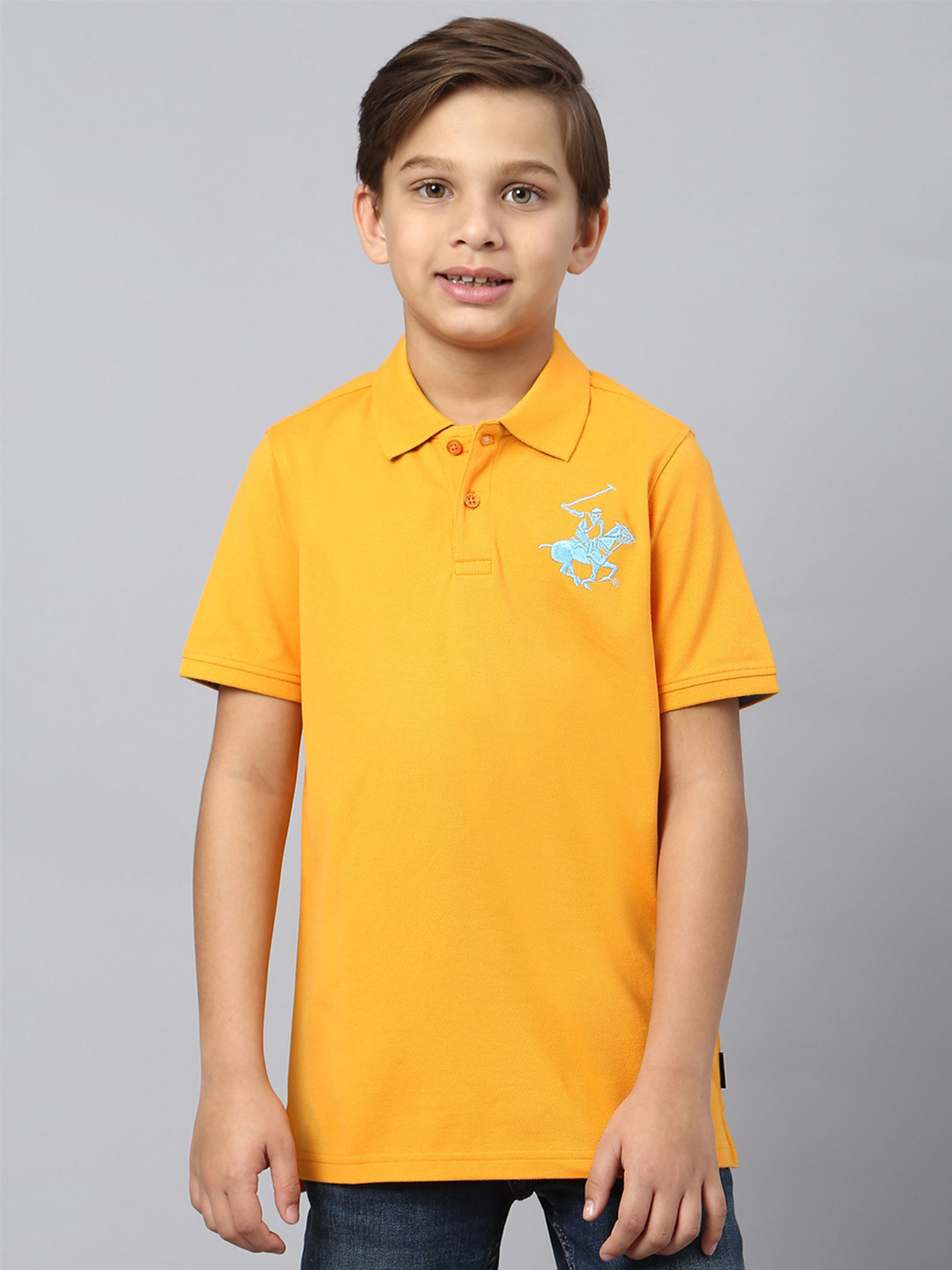 

Beverly Hills Polo Club Boys Polo Collar Cotton T-Shirt, Orange