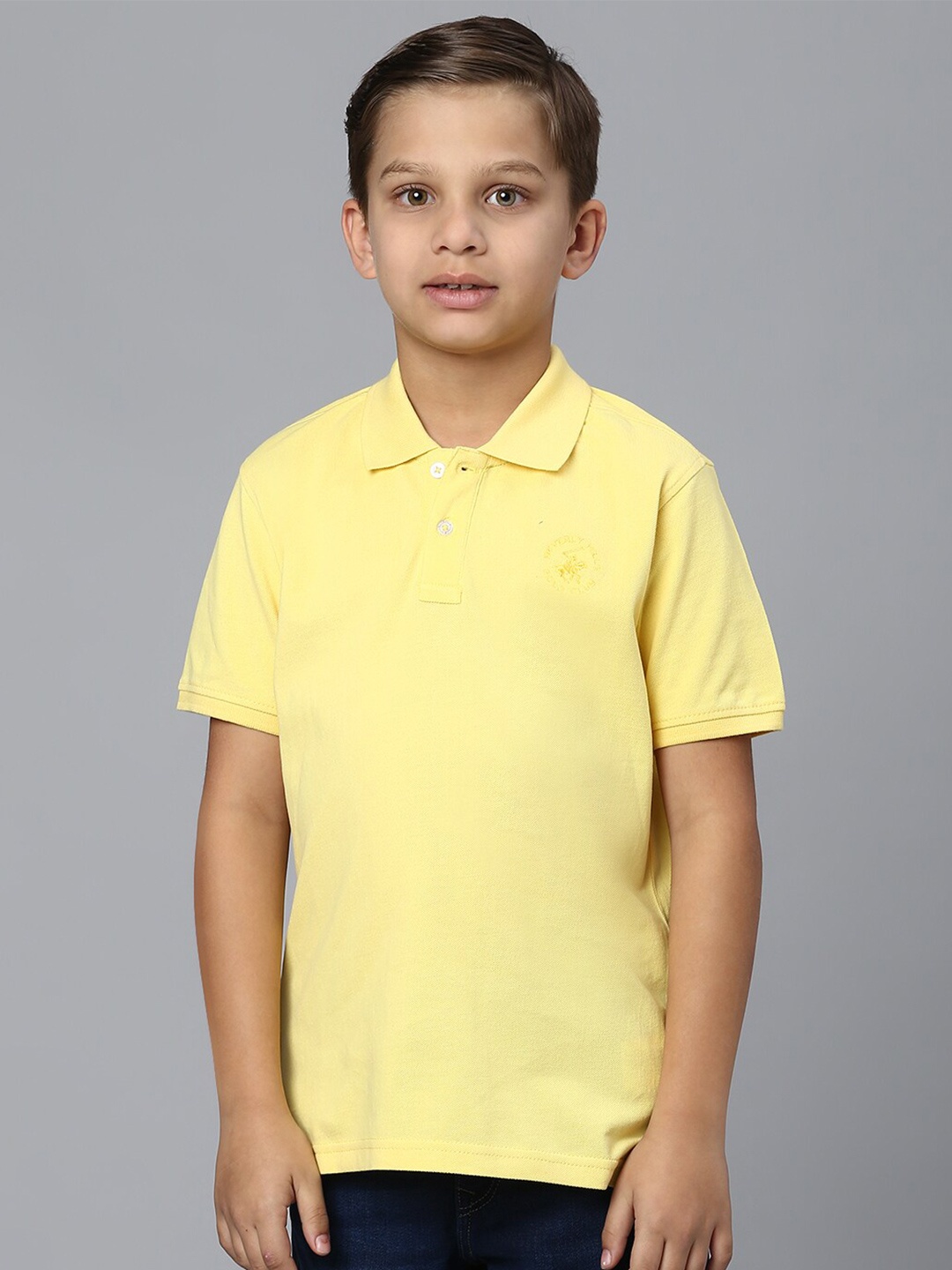 

Beverly Hills Polo Club Boys Polo Collar Cotton T-Shirt, Yellow