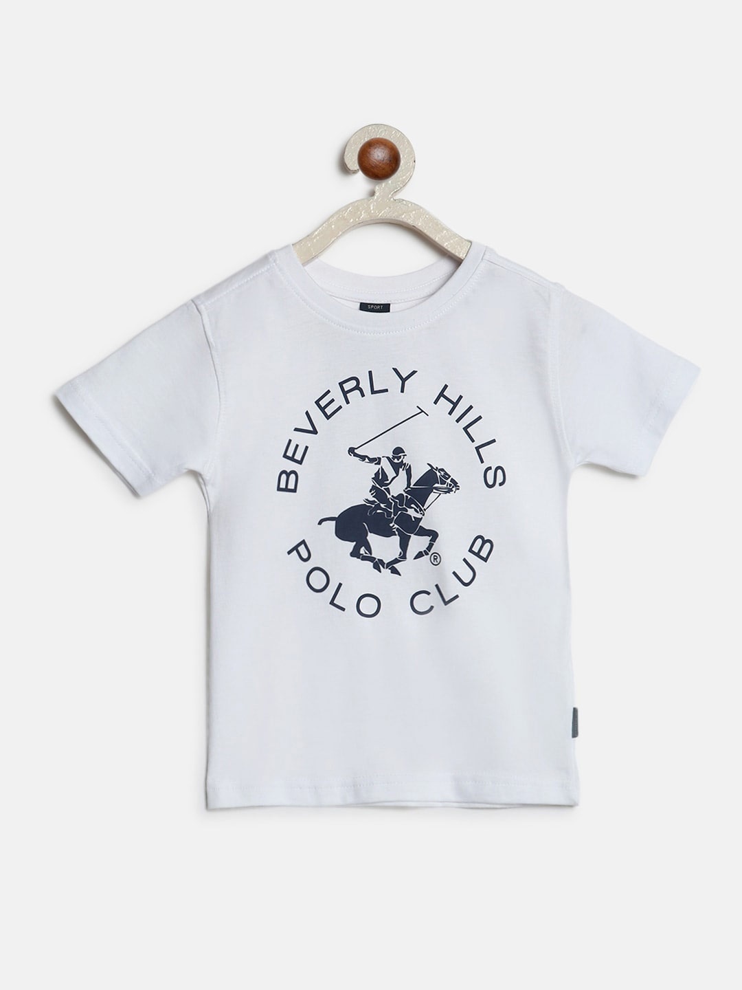 

Beverly Hills Polo Club Boys Graphic Printed Pure Cotton T-shirt, White