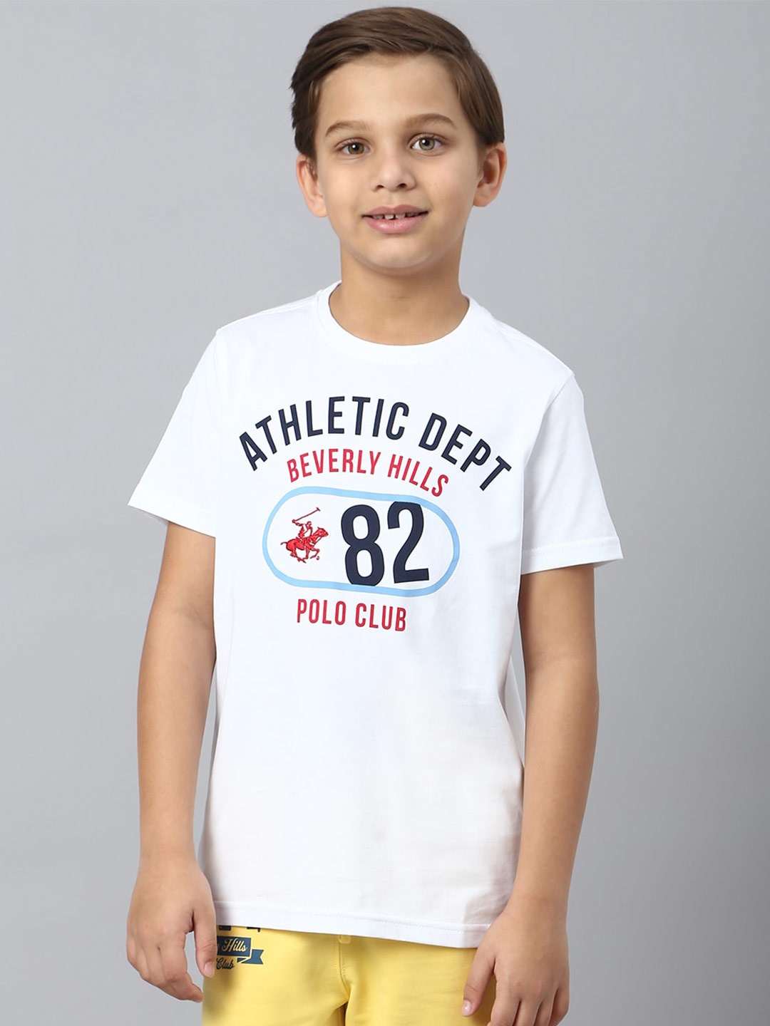 

Beverly Hills Polo Club Boys Typography Printed Cotton T-shirt, White