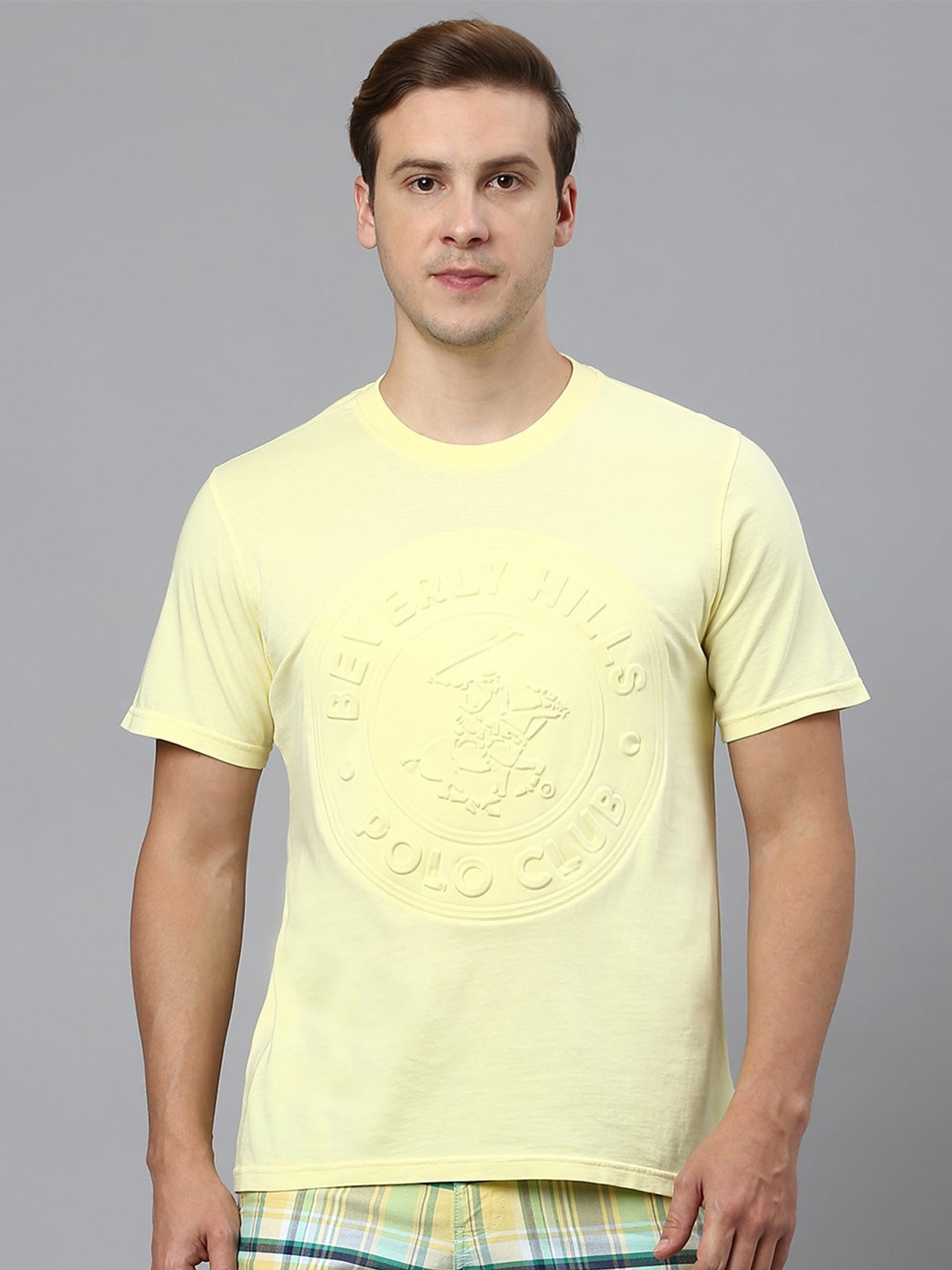 

Beverly Hills Polo Club Typography Printed Cotton T-shirt, Yellow