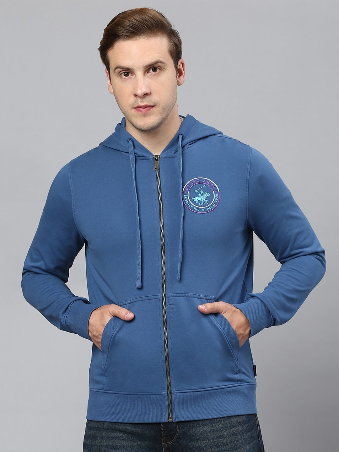 

Beverly Hills Polo Club Hooded Pure Cotton Sweatshirt, Blue