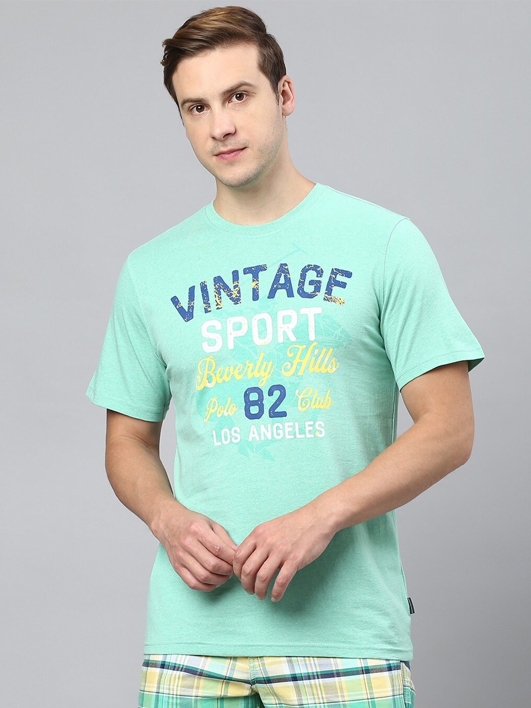 

Beverly Hills Polo Club Typography Printed Pure Cotton T-Shirt, Sea green