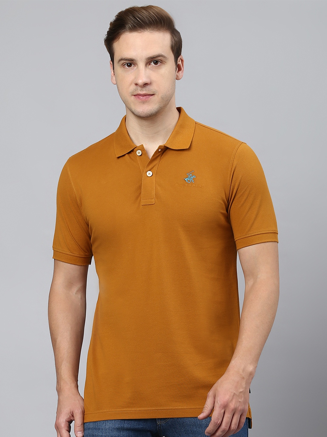 

Beverly Hills Polo Club Polo Collar Pure Cotton T-shirt, Brown