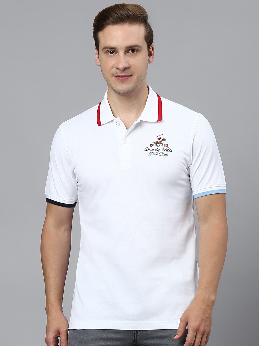 

Beverly Hills Polo Club Relaxed Fit Polo Collar Cotton T-shirt, White