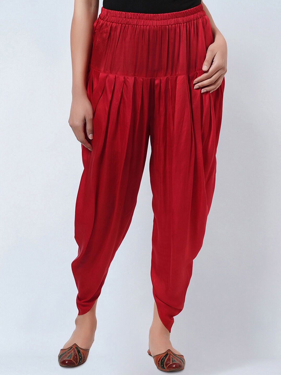 

First Resort by Ramola Bachchan Women Cotton Regular Dhoti Pants, Red