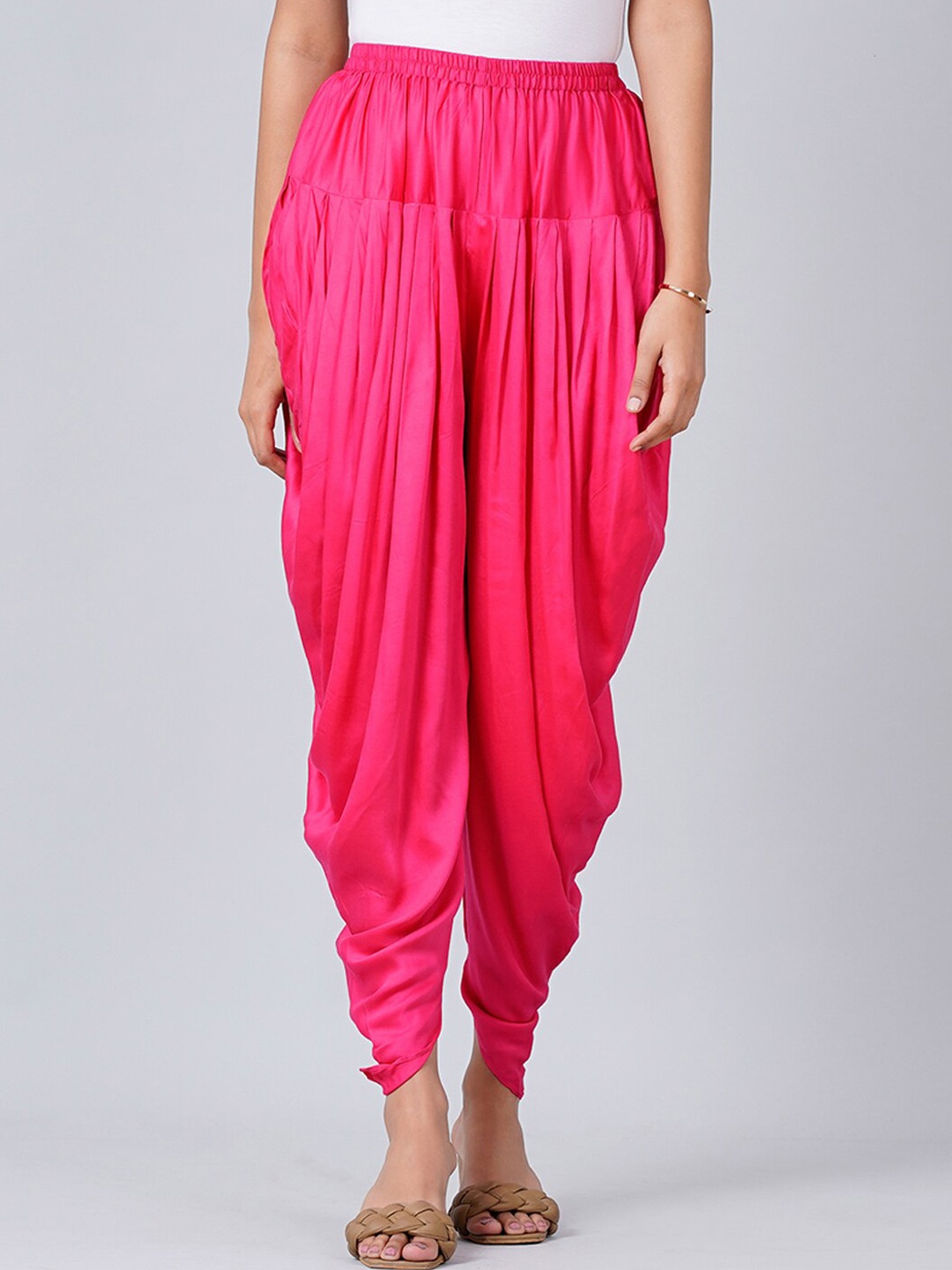 

First Resort by Ramola Bachchan Women Mid-Rise Cotton Dhoti Pants, Magenta