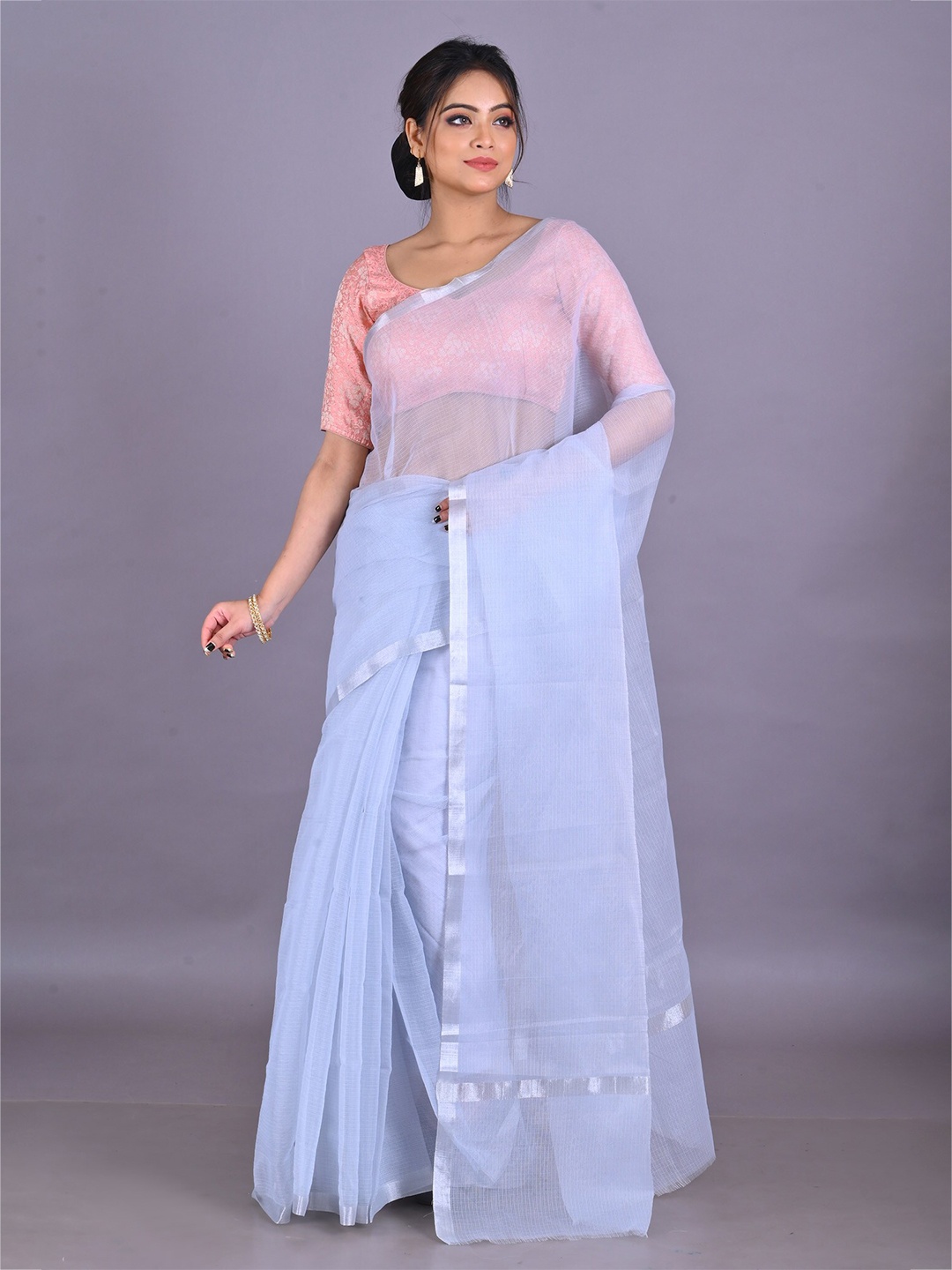 

Unnati Silks Woven Design Handloom Kota Zari Saree, Grey