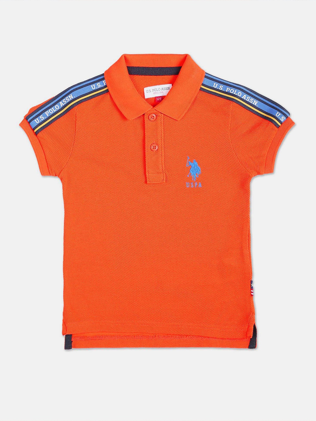 

U.S. Polo Assn. Kids Boys Polo Collar Pure Cotton T-shirt, Orange