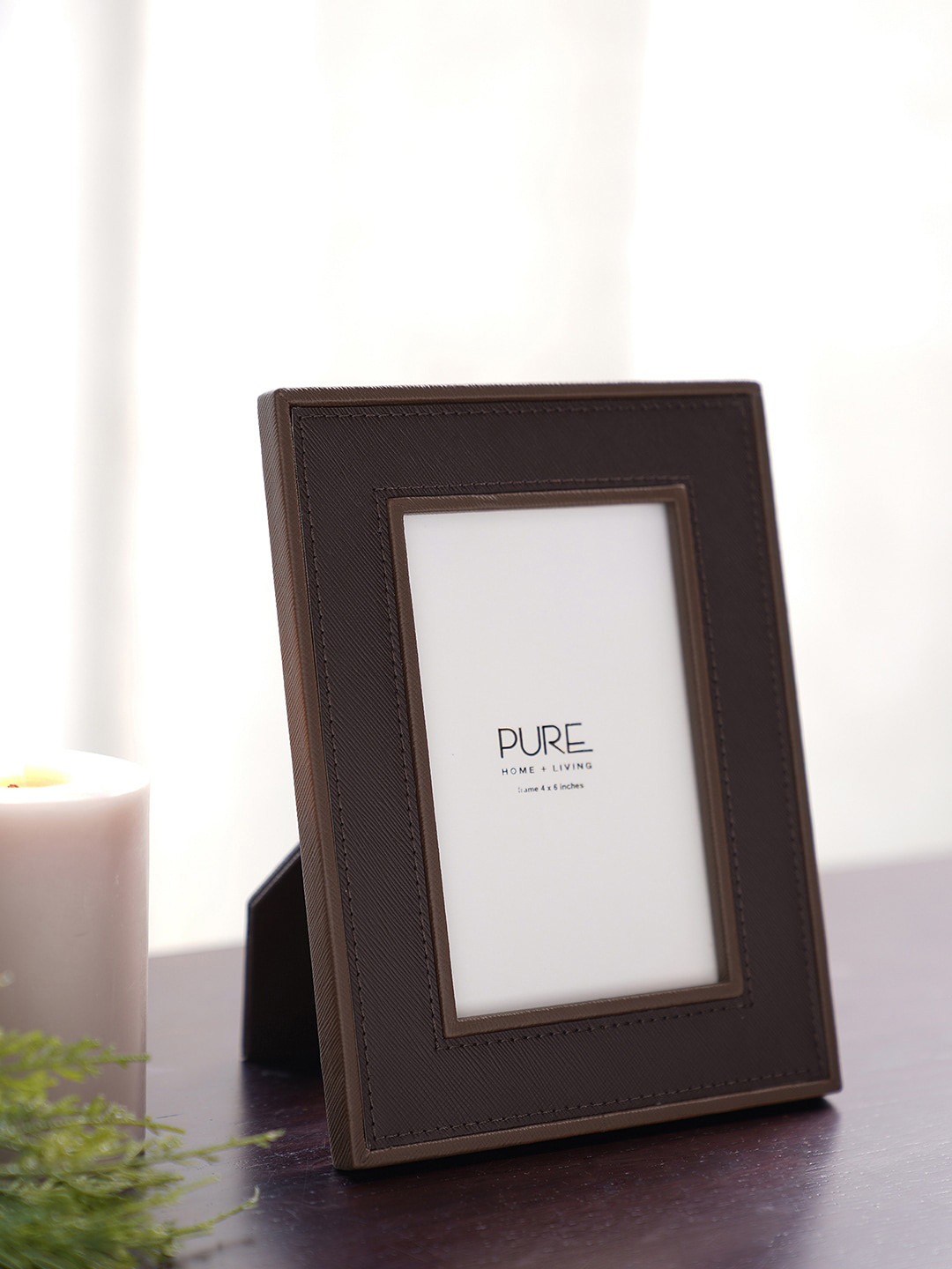 

Pure Home and Living Brown Leather Photo Frame