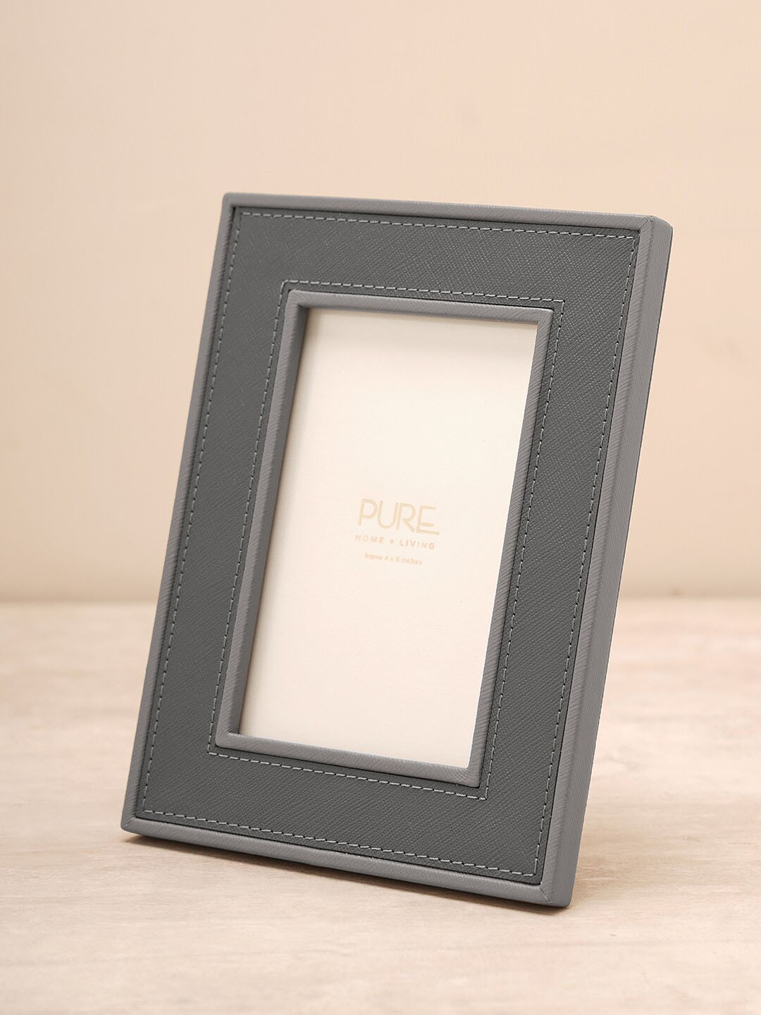

Pure Home and Living Grey Faux Leather Photo Frame