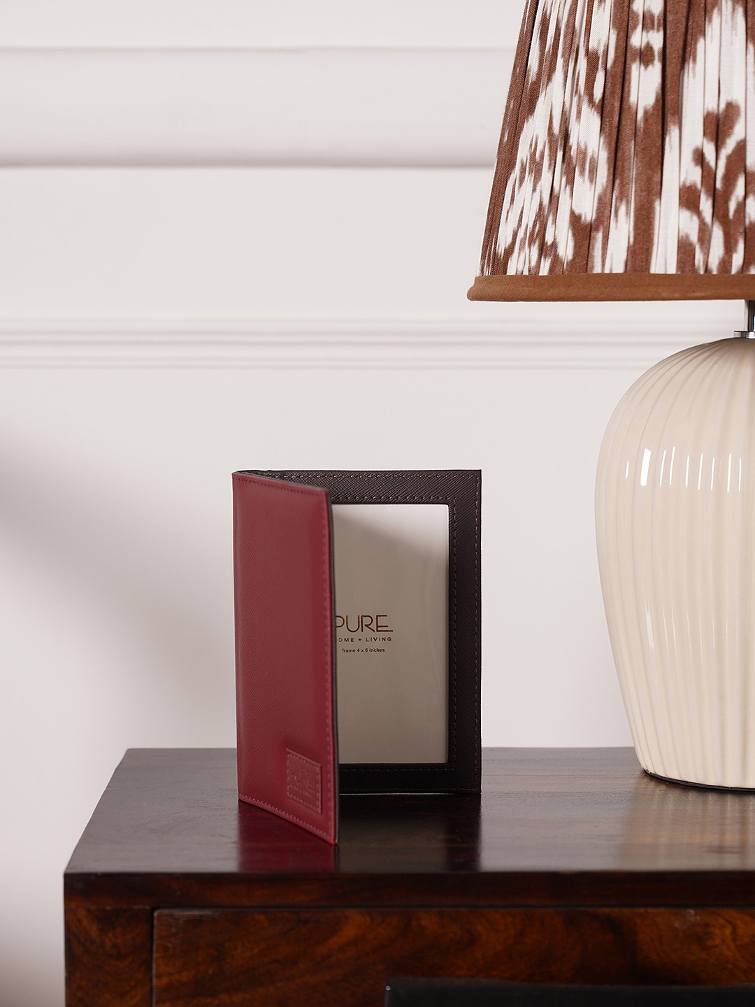 

Pure Home and Living Red 2-Side Faux Leather Photo Frame