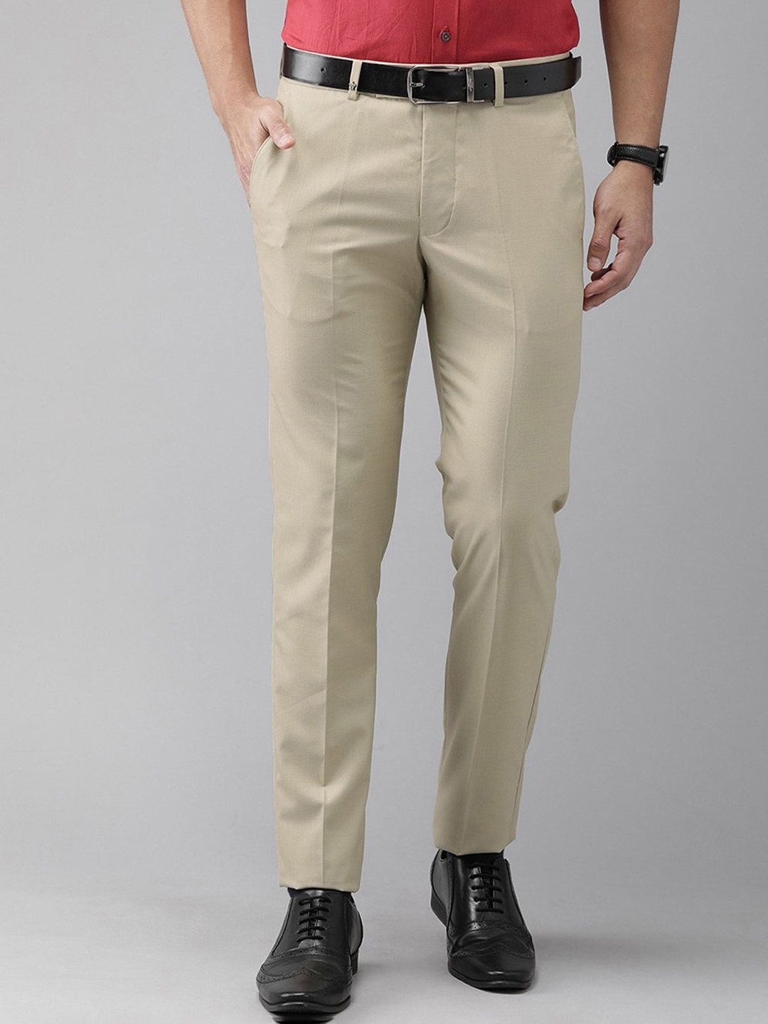 FUBAR Men Comfort Easy Wash Mid Rise Cotton Formal Trousers