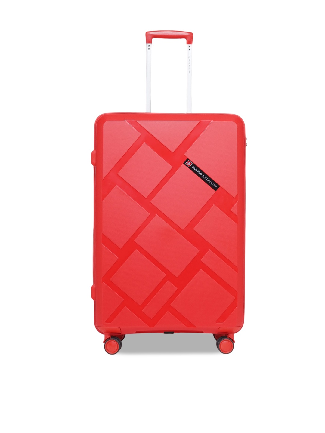 

SWISS MILITARY Textured Hard-Sided Medium Trolley Bag, Red