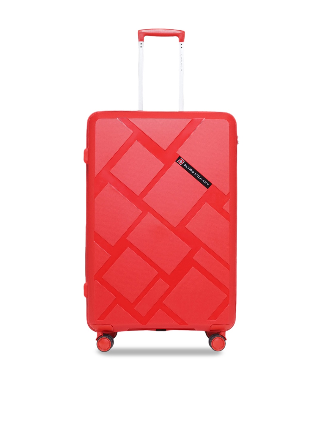 

SWISS MILITARY Textured Hard-Sided Large Trolley Bag, Red