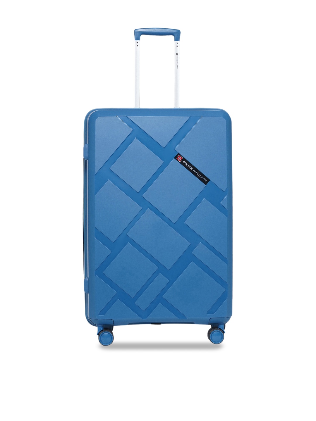 

SWISS MILITARY Textured Hard-Sided Medium Trolley Bag, Navy blue