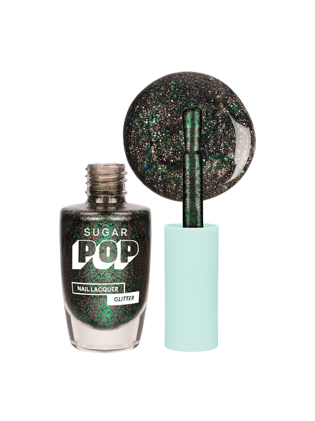 

SUGAR POP Glitter Glossy Chip-Resistant Nail Lacquer 10ml - Star Glazing 03, Green