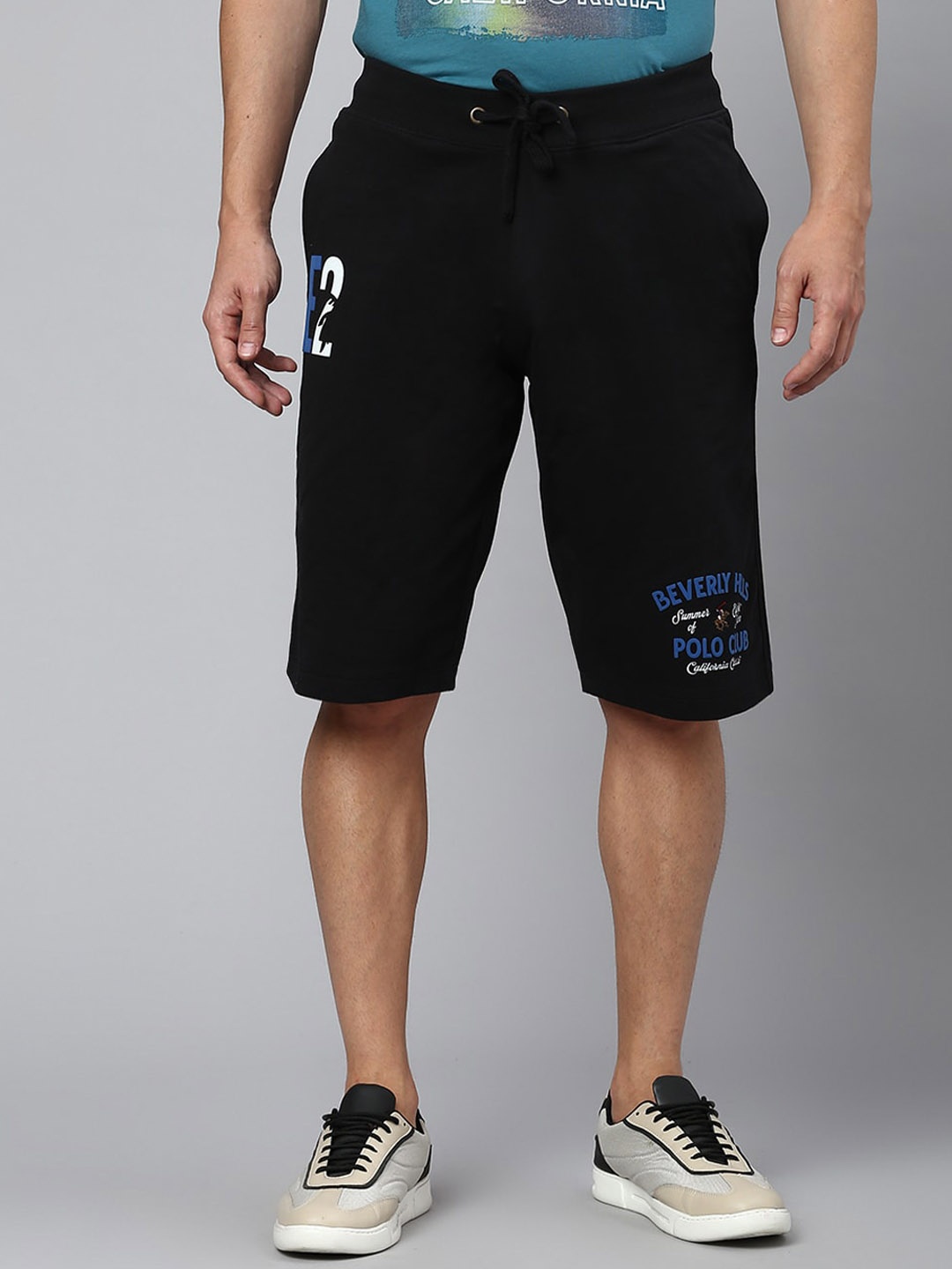 

Beverly Hills Polo Club Men Knee Length Pure Cotton Shorts, Black