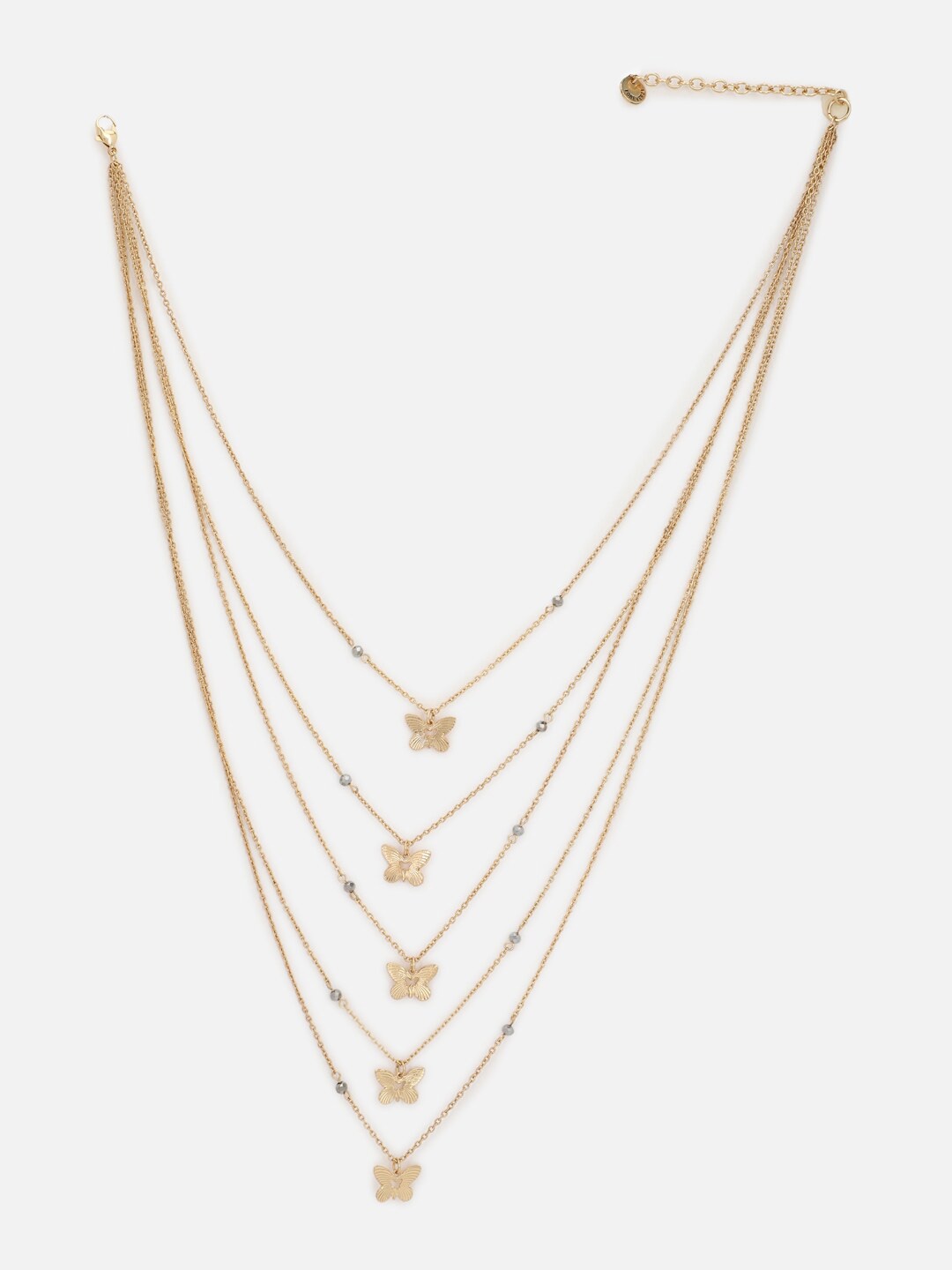

FOREVER 21 Gold-Toned Metal Layered Lobster Closure Necklace