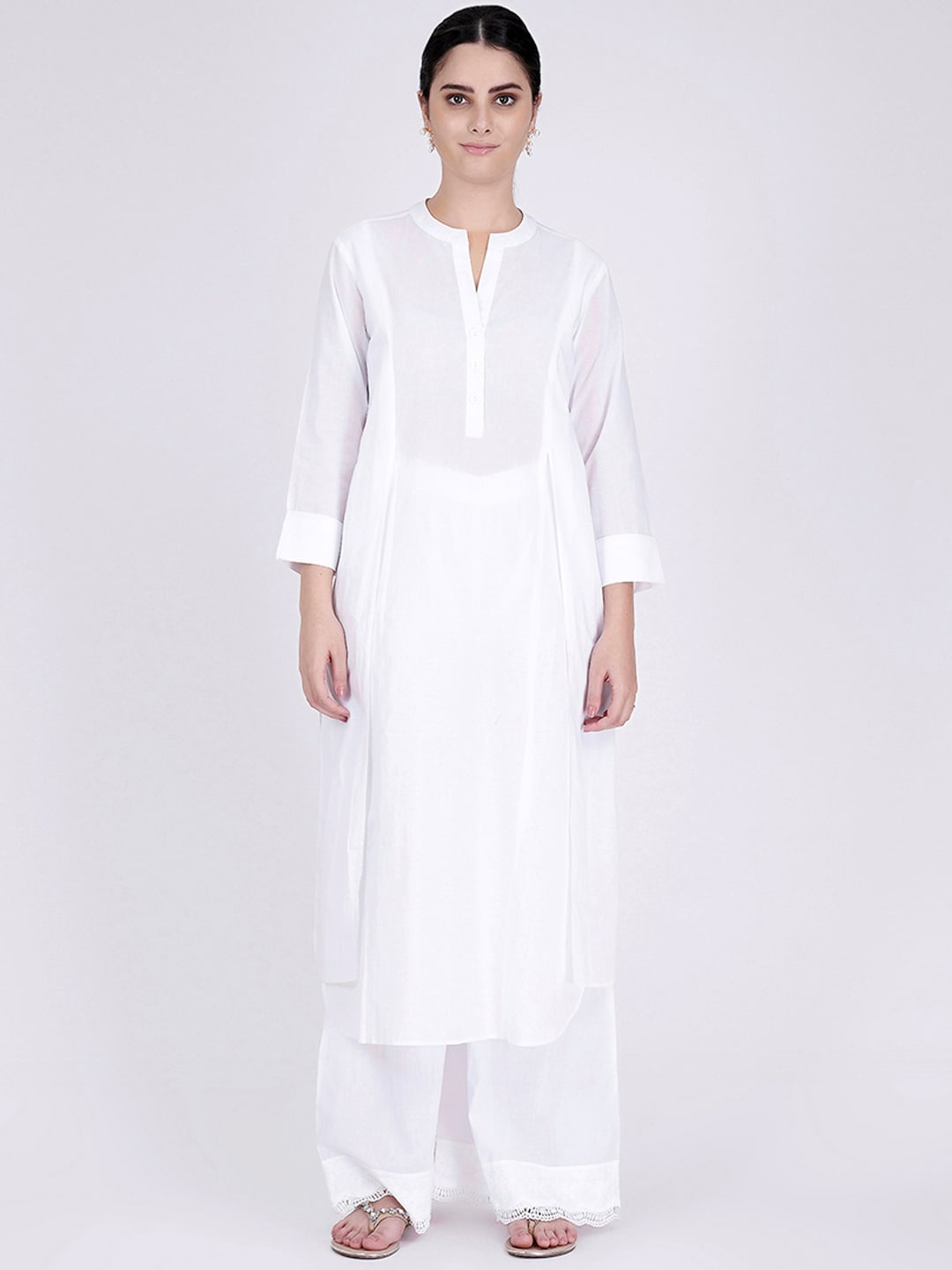 

First Resort by Ramola Bachchan Thread Work Kurta & Palazzos, White