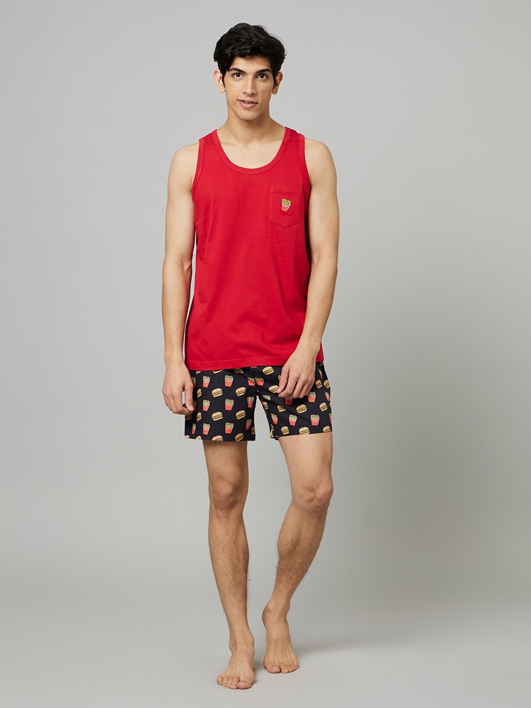 

SMUGGLERZ INC. Men Printed Pure Cotton Boxer Set, Black