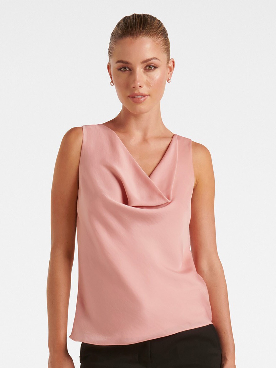 

Forever New Cowl Neck Satin Top, Pink