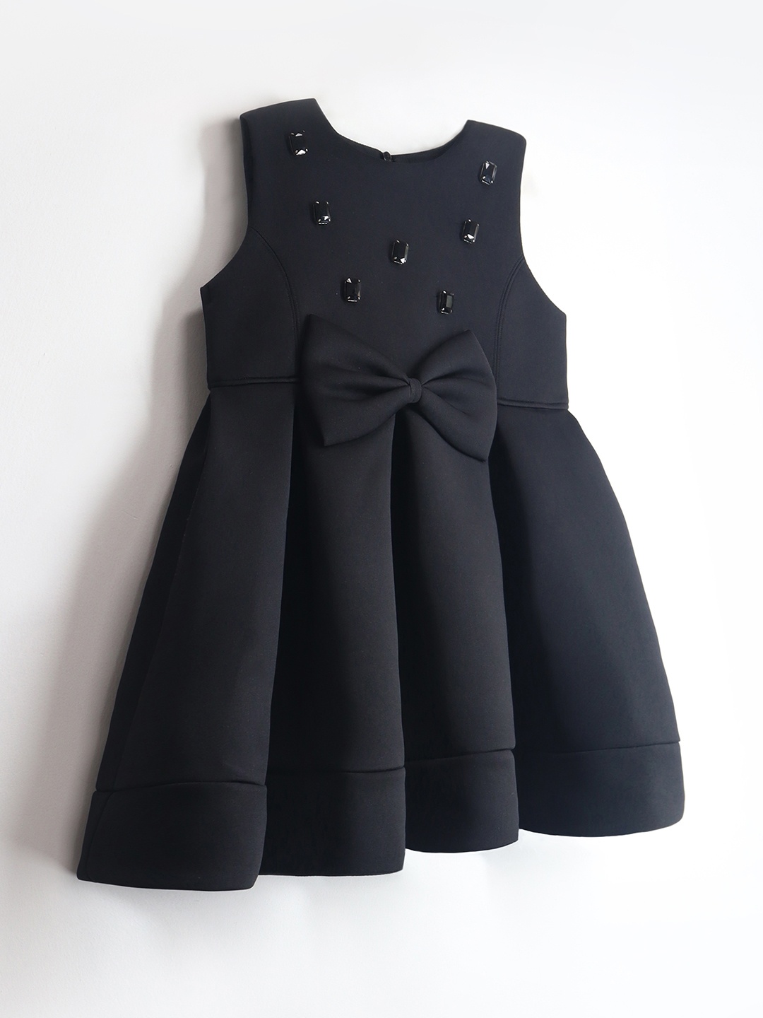 

Cherry Crumble Bow Detail Fit & Flare Dress, Black