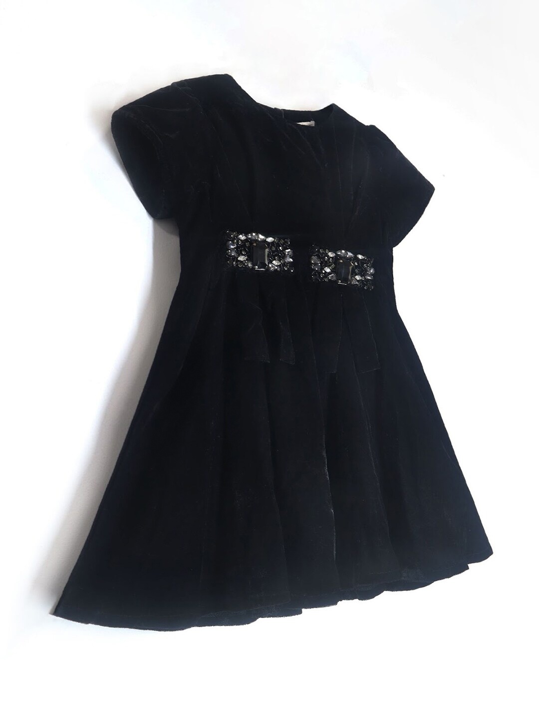 

Cherry Crumble Embellished Fit & Flare Dress, Black