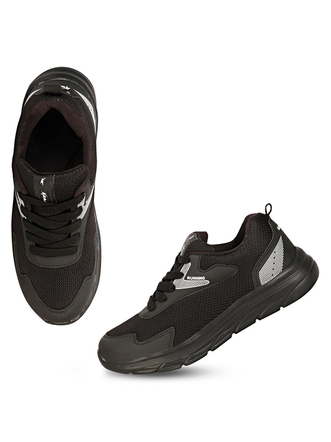 

KRAASA Men Mesh Running Non-Marking Sports Shoes, Black